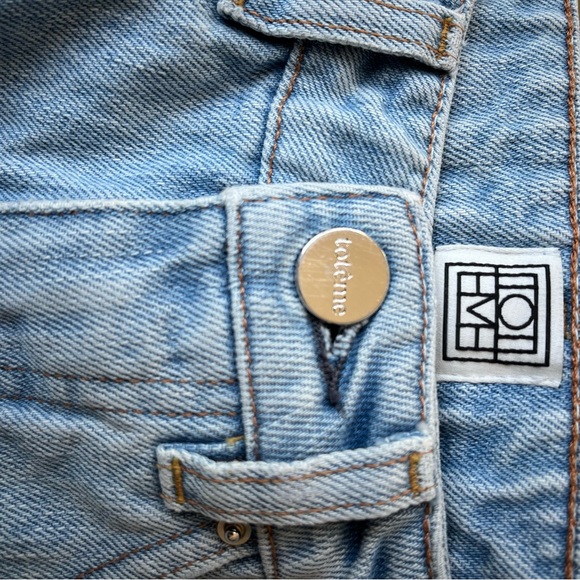 Toteme Jeans Flair Sz 27 Lightwashed Cotton Wide Leg - Picture 8 of 15